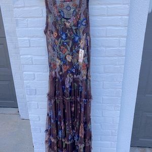 Johnny Was brown floral dress.